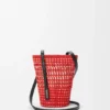 Geflochtene Tasche aus Iraca-Palmenblättern und Kalbsleder