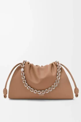 Große Flamenco Purse aus weichem Nappa-Lammleder