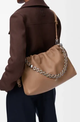 Große Flamenco Purse aus weichem Nappa-Lammleder