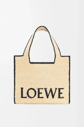 Große Loewe Font Tote aus Raffia