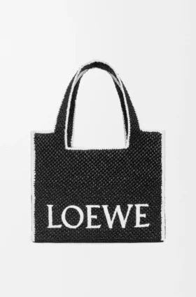 Große Loewe Font Tote aus Raffia