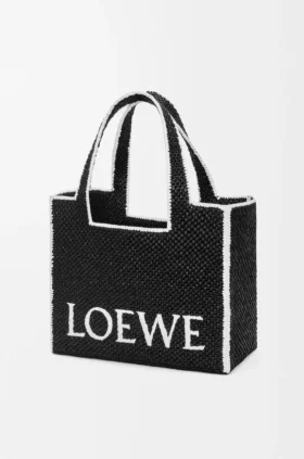 Große Loewe Font Tote aus Raffia