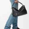 Große Puzzle-Biker-Tasche aus glänzendem Kalbsleder Große Puzzle-Biker-Tasche aus glänzendem Kalbsleder