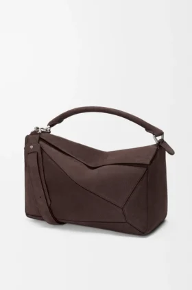 Große Puzzle-Tasche aus genarbtem Nubukleder