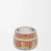 Großer Pavé-Ring aus Sterlingsilber und Kristallen Großer Pavé-Ring aus Sterlingsilber und Kristallen
