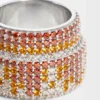 Großer Pavé-Ring aus Sterlingsilber und Kristallen Großer Pavé-Ring aus Sterlingsilber und Kristallen