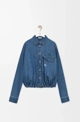 Hemd mit Gürtel aus Denim