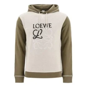 Herren-Kapuzenpullover mit Kordelzug und loewe-Stickerei, Khaki, H526341X94-3962 Herren-Kapuzenpullover mit Kordelzug und loewe-Stickerei, Khaki, H526341X94-3962