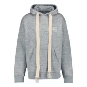 Herren-Langarmshirt mit Kapuze und loewe-Anagramm-Stickerei, grau, H6109701Si