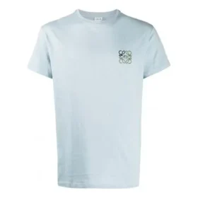 Herren Loewe Anagram Classic besticktes Baumwoll-T-Shirt mit Rundhalsausschnitt und kurzen Ärmeln, hellblau H6109230Cr-6410