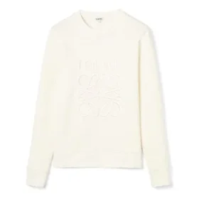 Herren Loewe Anagram-Logo bestickter Baumwollpullover, cremeweiß, H526341Xa1-2370