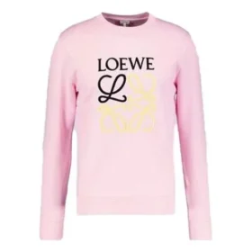 Herren Loewe Anagramm besticktes Sport-Langarmshirt in Rosa und Rot H6109900Cr-7080