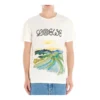 Herren Loewe Baumwoll-T-Shirt mit Wasserfarben-Print, kurzärmelig, weiß H6109831Pc-2100