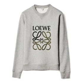 Herren-Pullover aus Baumwolle mit gesticktem loewe-Anagramm-Logo, grau, H526341Xa1-1440 Herren-Pullover aus Baumwolle mit gesticktem loewe-Anagramm-Logo, grau, H526341Xa1-1440