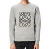 Herren-Pullover aus Baumwolle mit gesticktem loewe-Anagramm-Logo, grau, H526341Xa1-1440
