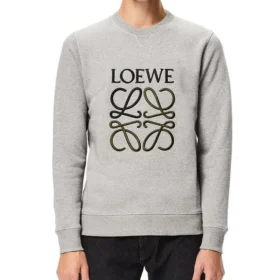 Herren-Pullover aus Baumwolle mit gesticktem loewe-Anagramm-Logo, grau, H526341Xa1-1440 Herren-Pullover aus Baumwolle mit gesticktem loewe-Anagramm-Logo, grau, H526341Xa1-1440