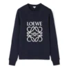 Herren-Pullover aus Baumwolle mit gesticktem loewe-Anagramm-Logo, marineblau, H526341Xa1-5110