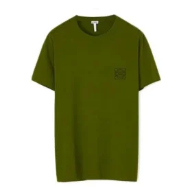 Herren-T-Shirt von loewe Anagram Classic, bestickt, Baumwolle, Rundhalsausschnitt, kurze Ärmel, grün, H6109230Cr-4160