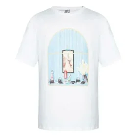 Herren-T-Shirt von loewe AW19 „Painting“ mit kurzen Ärmeln, weiß, H6299720Si