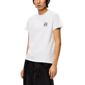 Herren-T-Shirt von loewe mit „Anagram“-Stickerei, aus Baumwolle, Rundhalsausschnitt, kurze Ärmel, weiß, H526Y22J26-2100