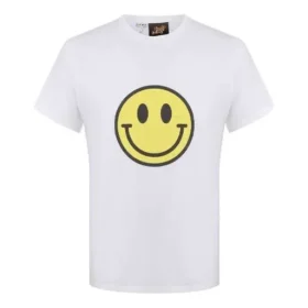 Herren-T-Shirt von loewe mit aufgedrucktem lächelndem Gesicht aus reiner Baumwolle, kurzärmelig, weiß H616341X87-2100 Herren-T-Shirt von loewe mit aufgedrucktem lächelndem Gesicht aus reiner Baumwolle, kurzärmelig, weiß H616341X87-2100