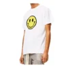 Herren-T-Shirt von loewe mit aufgedrucktem lächelndem Gesicht aus reiner Baumwolle, kurzärmelig, weiß H616341X87-2100