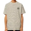 Herren-T-Shirt von loewe mit Streifenmuster, kurzärmelig, weiß, H6109650Pc-2396