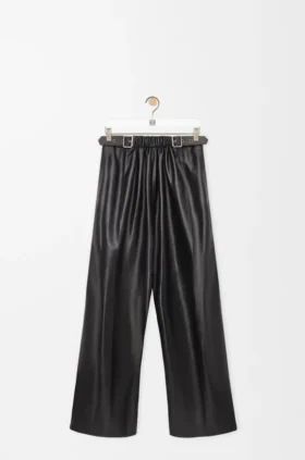 Hose mit Gürtel aus Nappa-Lammleder
