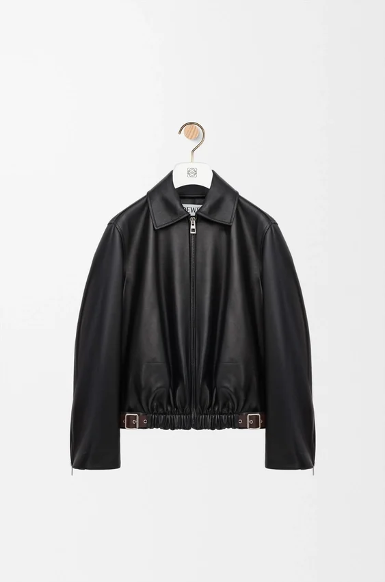 Jacke mit Gürtel aus Nappa-Lammleder Jacke mit Gürtel aus Nappa-Lammleder