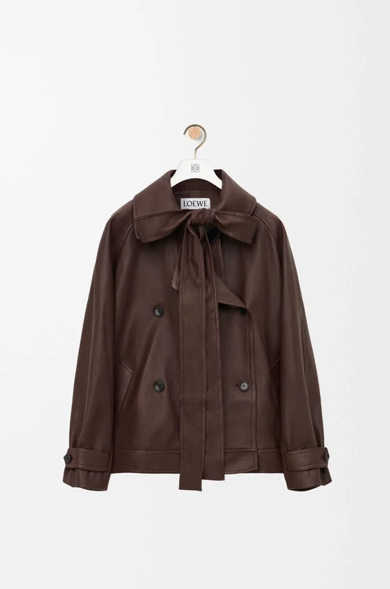 Jacke mit Schleife aus Nappa-Lammleder Jacke mit Schleife aus Nappa-Lammleder