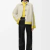 Jacke mit Umschlag aus Lammveloursleder Jacke mit Umschlag aus Lammveloursleder