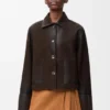 Jacke mit Umschlag aus Lammveloursleder Jacke mit Umschlag aus Lammveloursleder
