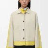 Jacke mit Umschlag aus Lammveloursleder Jacke mit Umschlag aus Lammveloursleder