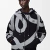 Kapuzenpullover mit Reißverschluss aus Wolle und Baumwolle Kapuzenpullover mit Reißverschluss aus Wolle und Baumwolle