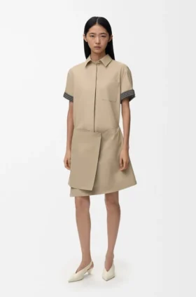 Kleid aus Baumwolle und Seide