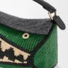 Kleine „Puzzle Edge“-Tasche aus Raffia und Kalbsleder Kleine „Puzzle Edge“-Tasche aus Raffia und Kalbsleder