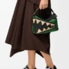 Kleine „Puzzle Edge“-Tasche aus Raffia und Kalbsleder Kleine „Puzzle Edge“-Tasche aus Raffia und Kalbsleder