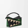 Kleine „Puzzle Edge“-Tasche aus Raffia und Kalbsleder Kleine „Puzzle Edge“-Tasche aus Raffia und Kalbsleder