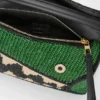 Kleine „Puzzle Edge“-Tasche aus Raffia und Kalbsleder Kleine „Puzzle Edge“-Tasche aus Raffia und Kalbsleder