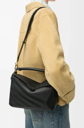 Kleine „Puzzle“-Tasche aus klassischem Kalbsleder und Wildleder