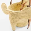 Kleiner Elefantenkorb aus Raffia und Kalbsleder Kleiner Elefantenkorb aus Raffia und Kalbsleder