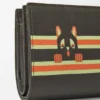 Kompaktes Portemonnaie „Futurist Cat“ aus klassischem Kalbsleder Kompaktes Portemonnaie „Futurist Cat“ aus klassischem Kalbsleder