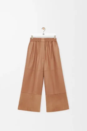 Kurze Hose aus Nappa-Lammleder und Ziegenveloursleder