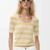Kurzärmeliger Pullover aus Baumwollmischung Kurzärmeliger Pullover aus Baumwollmischung
