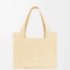 Loewe Font Tote in Raffia, mittelgroß Loewe Font Tote in Raffia, mittelgroß