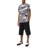 Loewe Herren-Kurzarm-T-Shirt aus Baumwolle mit Streifen, weiß-blau, H526341X72-2091