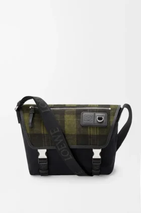 Medium Flex Messenger aus Canvas und gebürstetem Wildleder