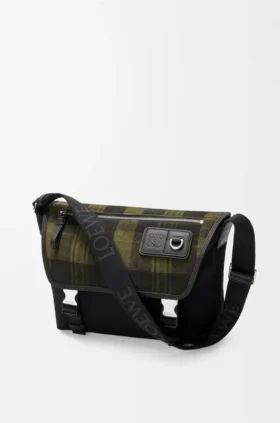 Medium Flex Messenger aus Canvas und gebürstetem Wildleder
