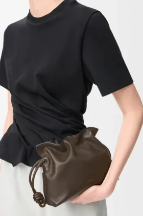Mini-Flamenco-Clutch aus Nappa-Kalbsleder