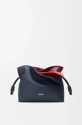 Mini-Flamenco-Clutch mit Lagenoptik aus Nappa-Kalbsleder